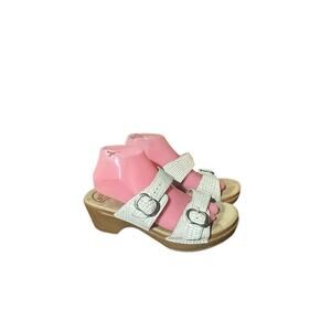 Dansko Sophie Clog Sandals Women's 40 US 9.5 White Buckle Solid Pattern Leather